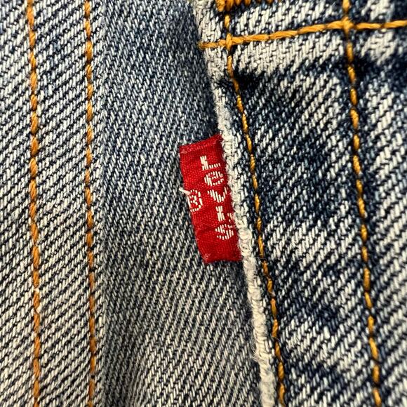 Levis Re/Done Straight Leg Denim Jeans Blue Exposed Zipper Raw Hem Size 25 Retro - Picture 8 of 14